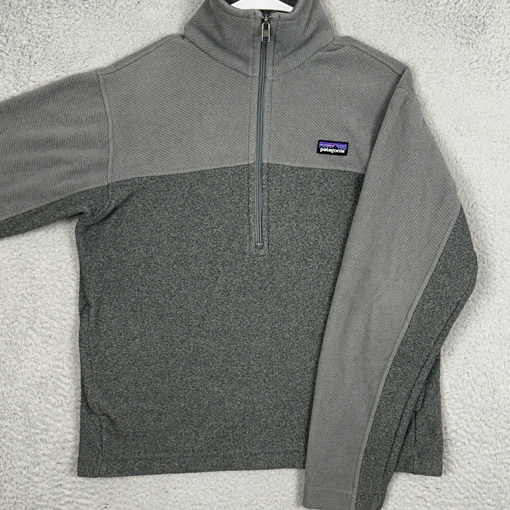 Patagonia Pullover Shirt Men XS Synchilla Grey Quarter Zip Colorblock Outdoor